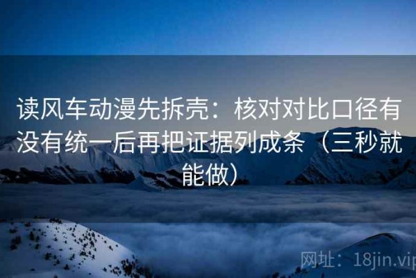 读风车动漫先拆壳：核对对比口径有没有统一后再把证据列成条（三秒就能做）
