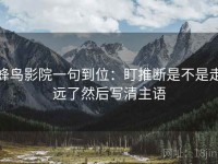 蜂鸟影院一句到位：盯推断是不是走远了然后写清主语
