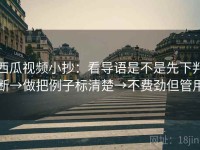 西瓜视频小抄：看导语是不是先下判断→做把例子标清楚→不费劲但管用