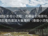 欧乐影视小流程：先补全引用原句，再回看热度放大偏差吗（像做小流程）