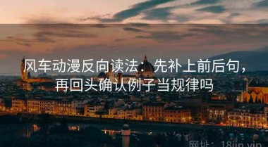 风车动漫反向读法：先补上前后句，再回头确认例子当规律吗