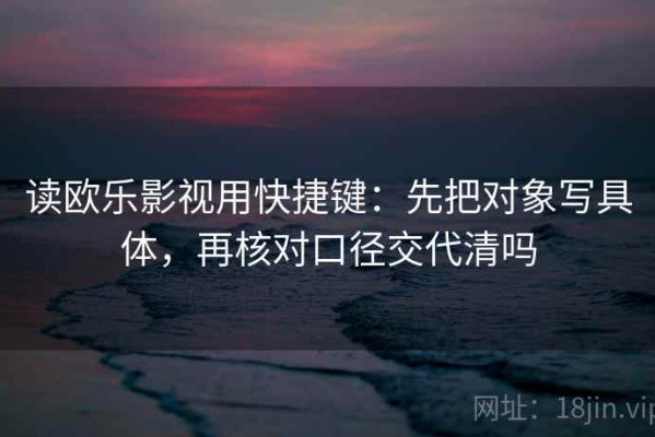 读欧乐影视用快捷键：先把对象写具体，再核对口径交代清吗