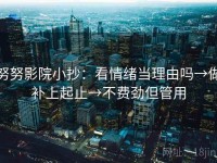 努努影院小抄：看情绪当理由吗→做补上起止→不费劲但管用